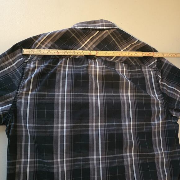 Urban Pipeline Button Down Flannel Shirt Men's M Black White Easy-Care Fabric - Picture 11 of 14